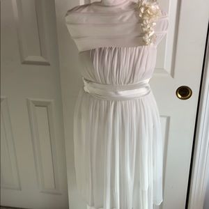 white dress with cream flowers